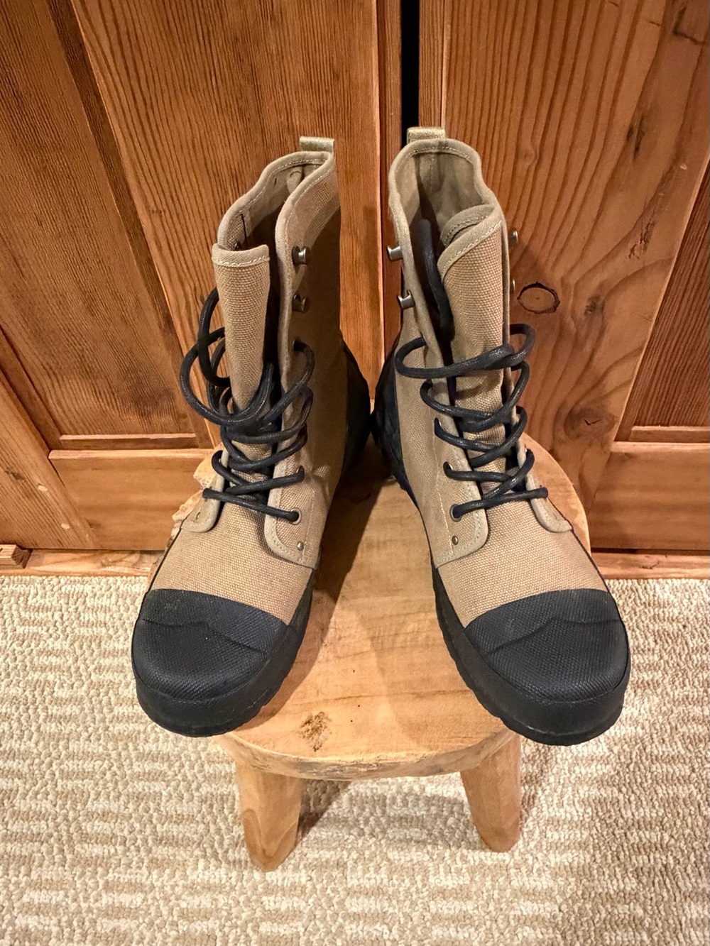 Canvas Hunter Tactical Boots - Tan with Black Toe